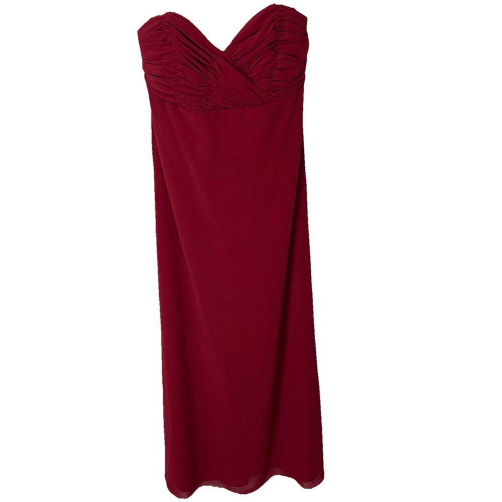 ALFRED SUNG Size 8 Claret Strapless Sweetheart Neckline Formal Cocktail Dress